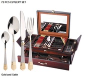 Набор столовых приборов «Золото и атлас» фирмы SwissHome «72pcs Cutler